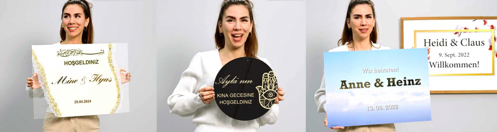 Empfangstafeln, bedruckte Empfangstafeln