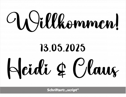 Folienschriften zum Aufkleben, 3 Zeilen