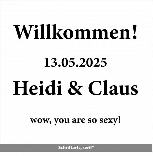 Spiegelschrift-Folien, 4 Zeilen