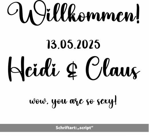 Spiegelschrift-Folien, 4 Zeilen