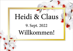 Motiv-Empfangstafel "Weiße Orchidee"