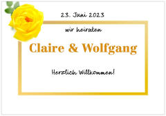 Empfangstafel "Yellow Rose"