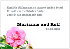 Empfangstafel "Kamelien"