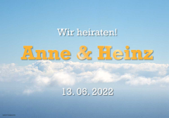 Empfangstafel "Über den Wolken"